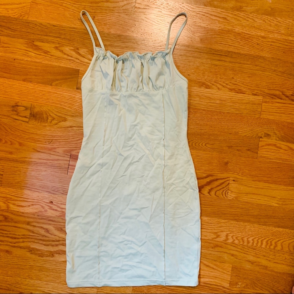 Sage Green Ruched Bust Dress